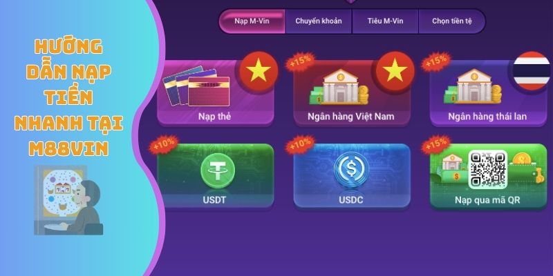 Hướng dẫn nạp tiền nhanh tại M88VIN