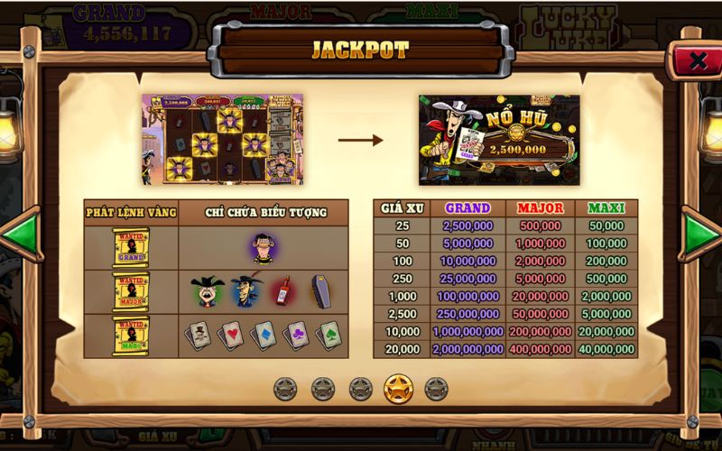 Jackpot Lucky Luke dễ trúng