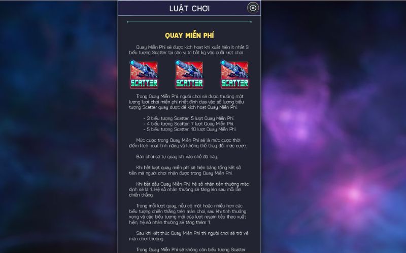 Slot vũ trụ Ngân Hà Đại Chiến đổi thưởng